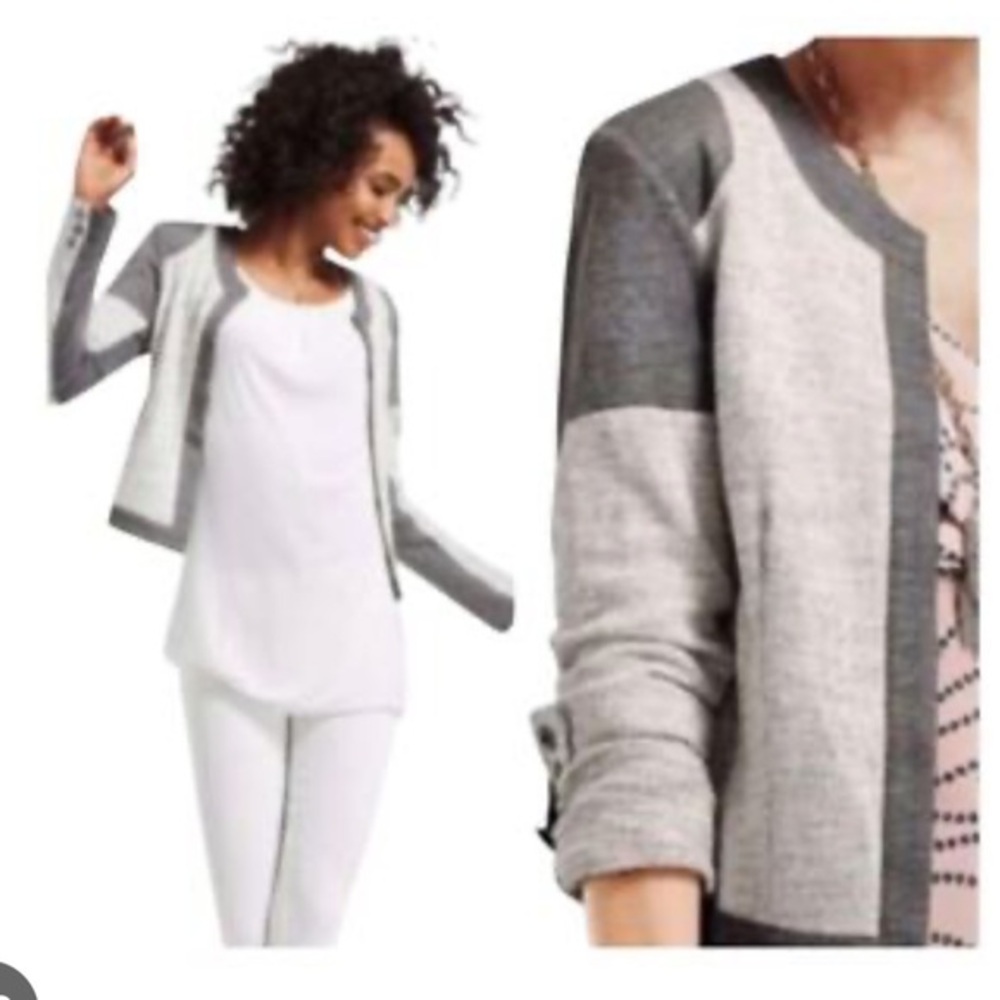 CAbi Shrunken Moto Blazer Jacket Long Sleeve Gunmetal Gray Medium